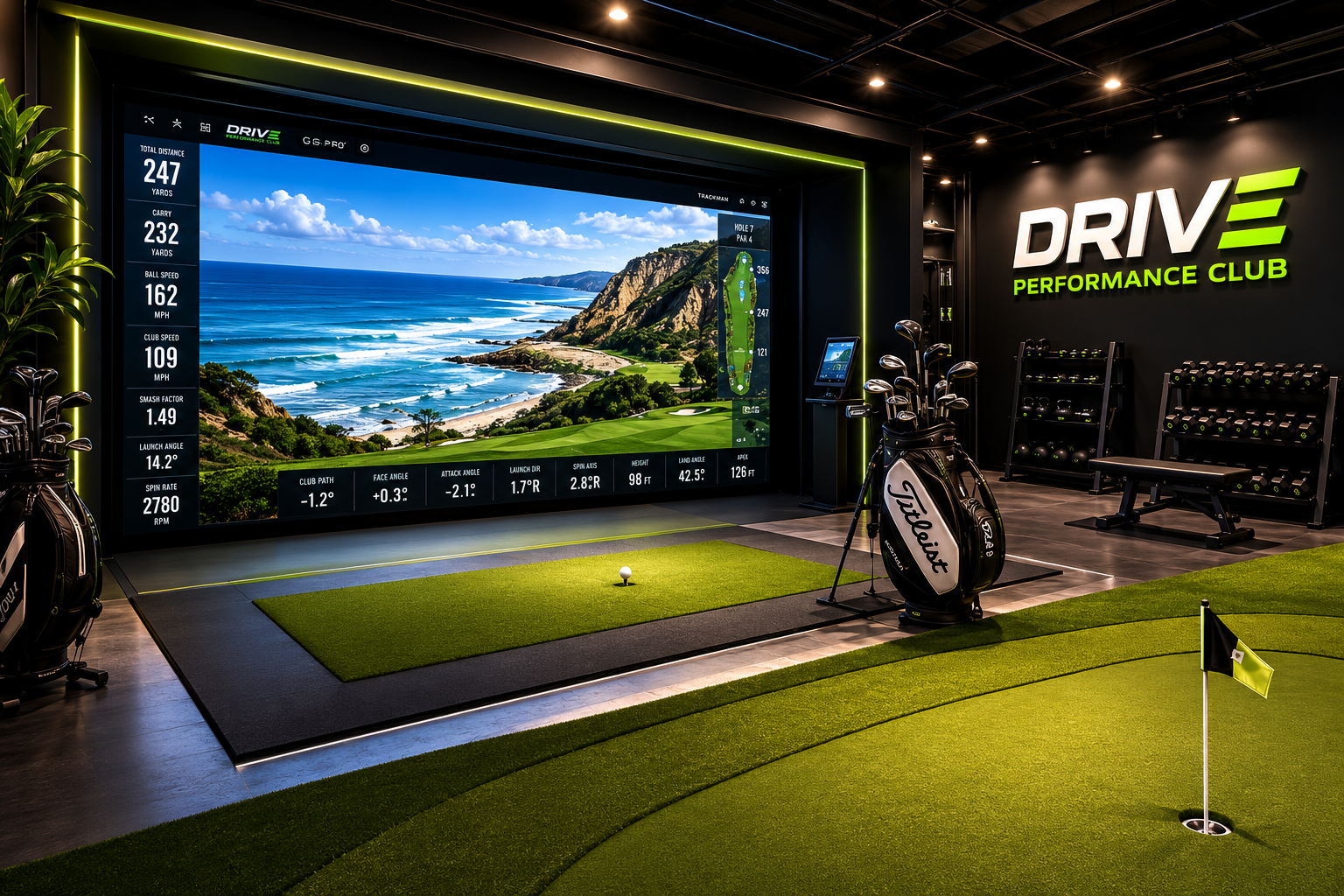 DRIVE Performance Club simulator bay