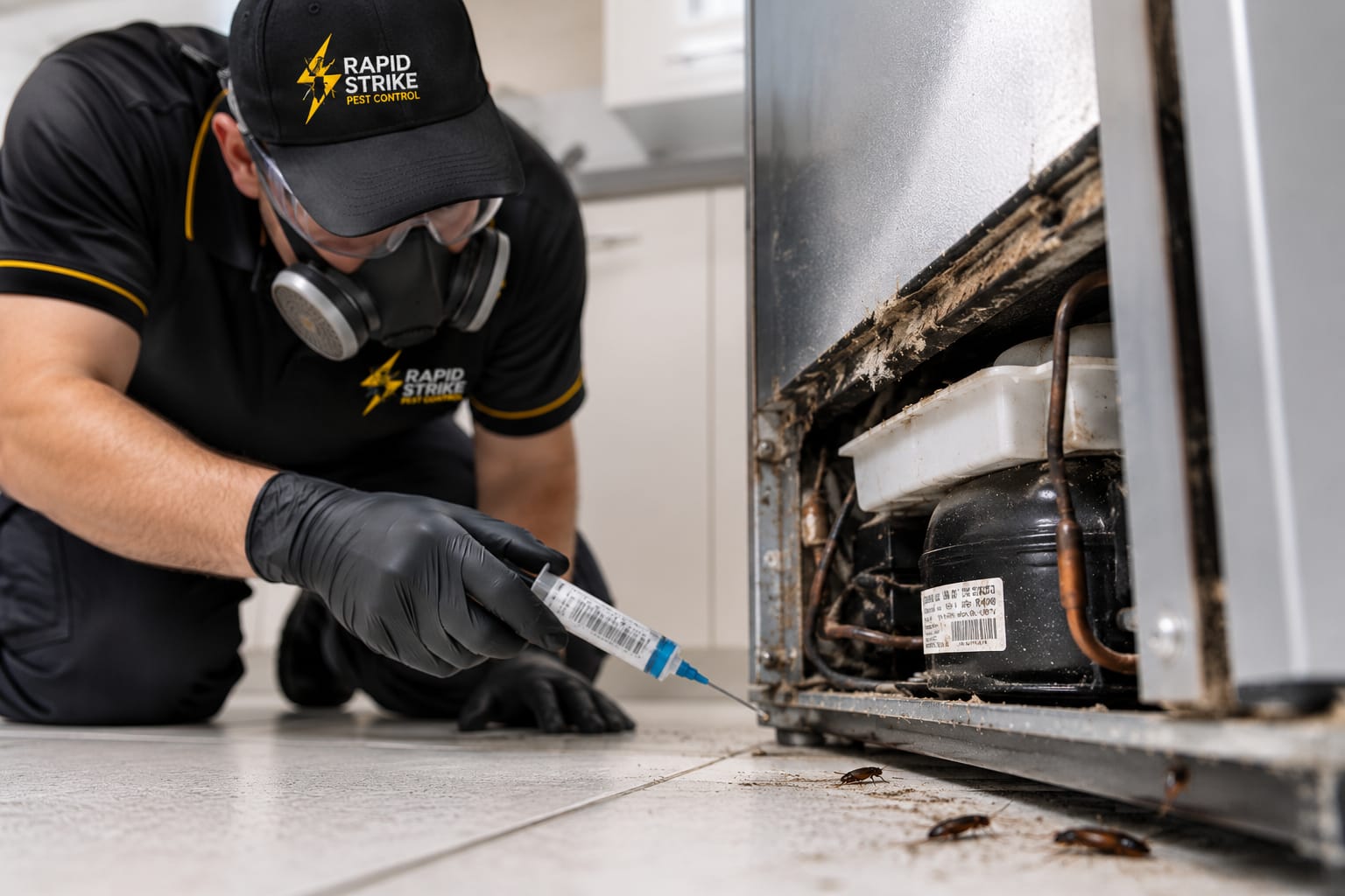 Rapid Strike technician carrying out a safe pest treatment in a Sydney home